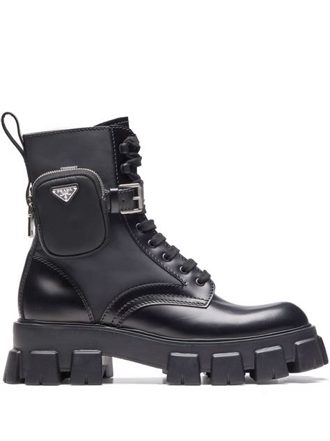 ankle pouch combat boots prada|chunky Prada monolith boots.